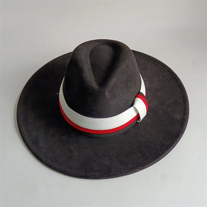 Grayish Brown Suede Hat Wide Brim 2026 NEW Fedora Hat Men Women Autumn Winter Felt Hats Classic Church Fedoras Chapeau...