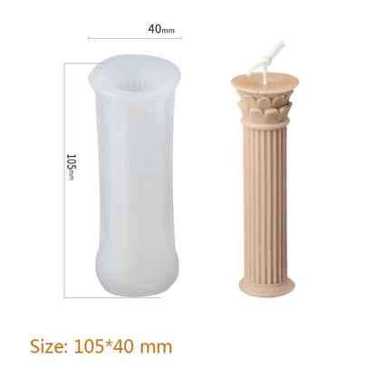 3D Roman Column Candle Mold Ancient Pillar Silicone Mold DIY Venus Portrait Scented Candle Body Plaster Silicone Mold Home Decor