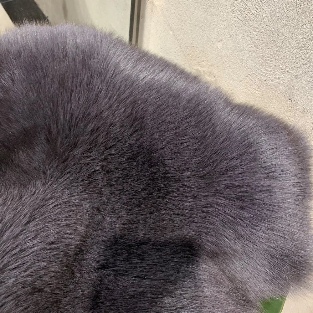 #2024 New Fur Coats Women Real Fox Fur Coat Long Sleeve Luxury Natural Fox Cloth Turn Down Collar 2023052