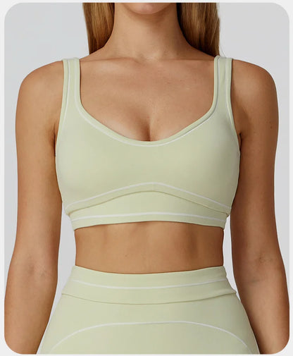 Breathable Yoga Bra Color Contrast Sports Bra Shockproof Gym Fitness Underwear High Strength Workout Top Female Sports...