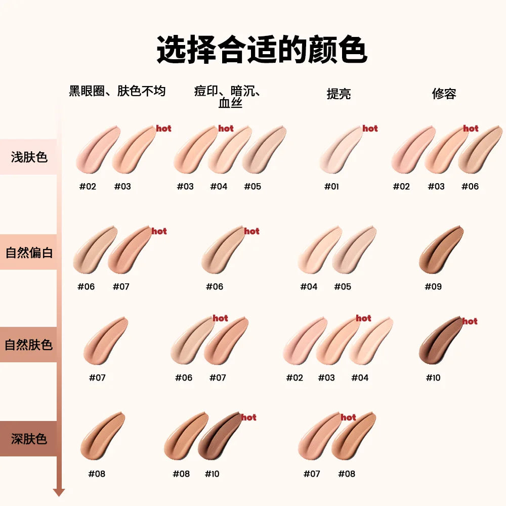 10-Color Matte Moisturizing Liquid Concealer High Coverage Waterproof Oil Control Brighten Skin Tone Cover Dark Circle Makeup - Kimlud
