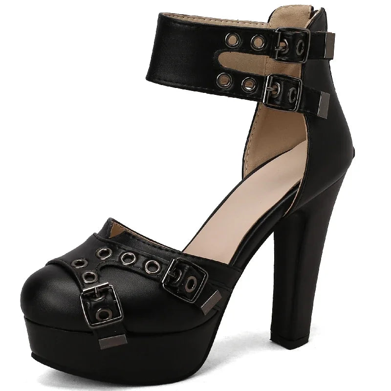 Red Platform High Heels Women's Sandals Summer Shoes 2025 Strap Black White Pumps Wedding Dance Party Shoes Large Size 50