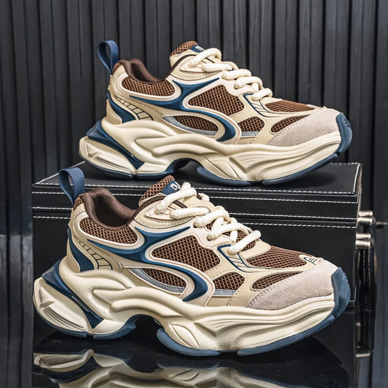 Chunky Sneakers Mens Designer Easy Matching Sport Shoes Fashion Casual Leather Fabric Breathable Height Increased Platform Shoes