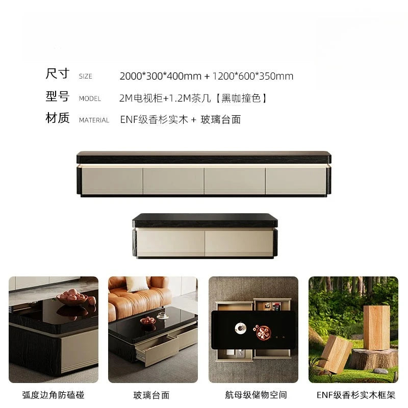 Elegant Space Saving TV Stand Eco Friendly Materials Sustainable Modern Aesthetics TV Stand Sliding Doors Living Room Furniture - Kimlud