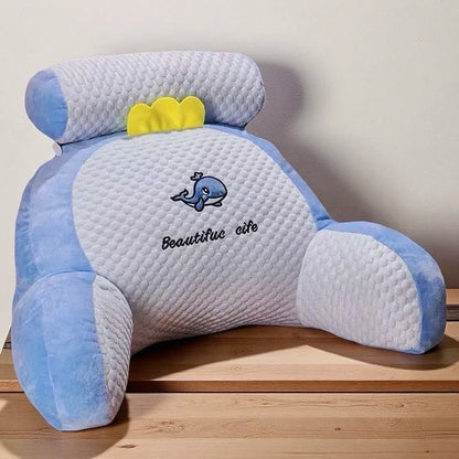 1pc Adjustable Reading Pillow - Ergonomic Back Support Cushion for Bed/Sofa/Floor, Gray Quilted Breathable Design |...