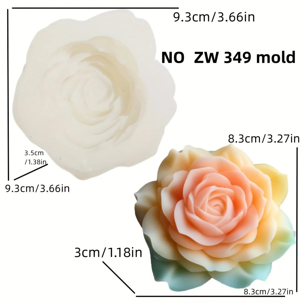 Peony Rose Bud Bouquet Candle Silicone Mold Peony Flower Clusters Candle Mould Christmas Gift Flower Bundle Resin Gypsum Molds