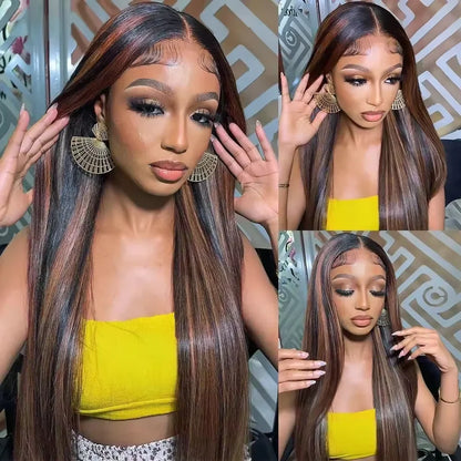 Stylish FB30 Balayage Bone Straight Wig 18-46 Inch 13x4 13x6 HD Transparent Lace Pre Plucked Highlight Color Human Hair...