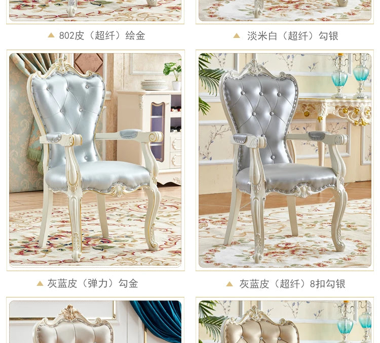 European Solid Wood Dining Chair Princess Lazy Throne Luxury Lounge Chair Fashion Butterfly Ergonomic Muebles Entrance Furniture - Kimlud