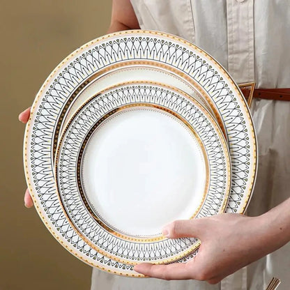 European style ceramic desserts, salad plates, restaurants, light luxury dishes, kitchen utensils - Kimlud