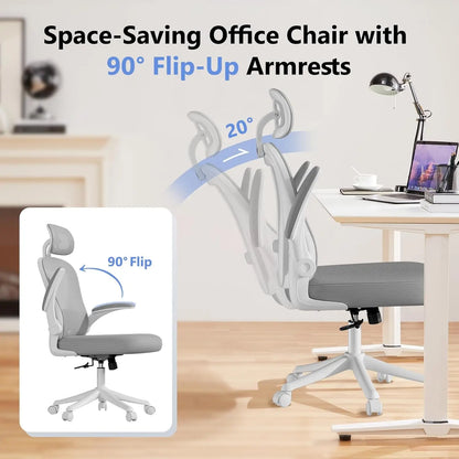 High Back Ergonomic Office Chair M903, Mesh Computer Desk Chair with Wheels, Adjustable Lumbar Support, Customized - Kimlud
