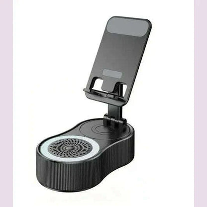 New Cell Phone Holder Stand With LDE Light Bluetooth Speaker Adjustable Tablet Bracket Support Portable Wireless Loudspeaker