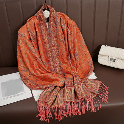 Luxury Brand Autumn Cashmere Pashmina Shawl Lady Wrap Warm Winter Scarves Design Print Female Foulard Cotton Stoles...