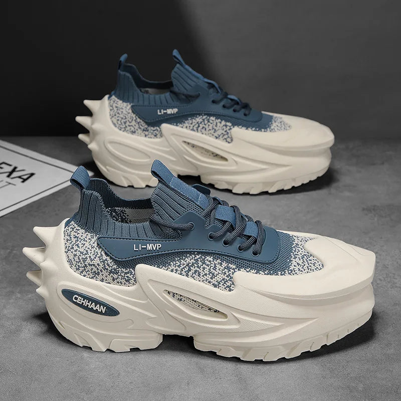 Men's shoes summer mesh breathable sports shoes casual thick sole height increasing outdoor sports shoes