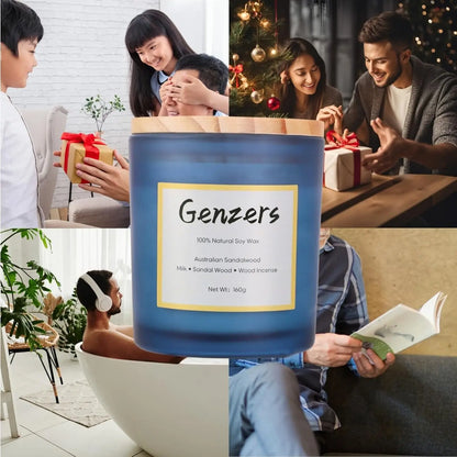 Australian Sandalwood Musk Scented Candle Gift,Birthday Gift for Men,Spring Aromatherapy Home Fragrance,36 Hours Clean Burning