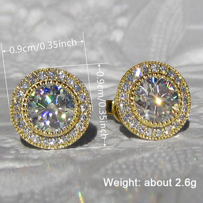 Huitan Dainty Small Round CZ Stud Earrings for Women Simple and Elegant Daily Wear Ear Piercing Accessories Statement...