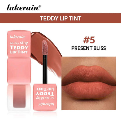 lakerain 6 colors matte teddy lip gloss lasting color waterproof not easy to take off makeup non-stick cup lip gloss