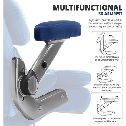 700lbs Big and Tall Office Chair-Large Computer Chair with Adjustable Lumbar Support 3D Flip Arms Plus Size Wheels,