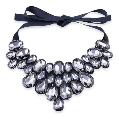 Fashion Bohemia Crystal Choker Necklace Jewelry for Women Handmade Chunky Pendant Collar Accessory Wedding Party Prom...