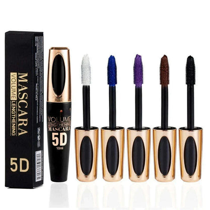 5D Mascara Makeup Waterproof Sweatproof Non-smudgy Slim Color Purple Blue White  Mascara Waterproof  Cosmetics