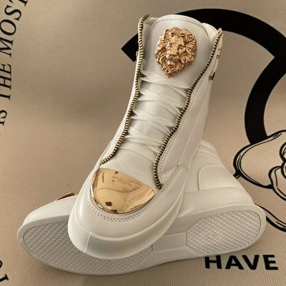 original shoes brand high top casual shoes for man zip decoration casual sneakers mens ankle boots sports hip-hop running shoes - Kimlud