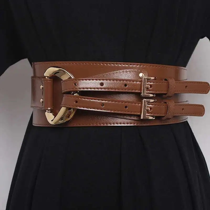 LANMREM Fashion PU Leather Belt Irregular Cowhide Waist Women's Decorative Suit Dress Sweater Waist Belts 2025 New...