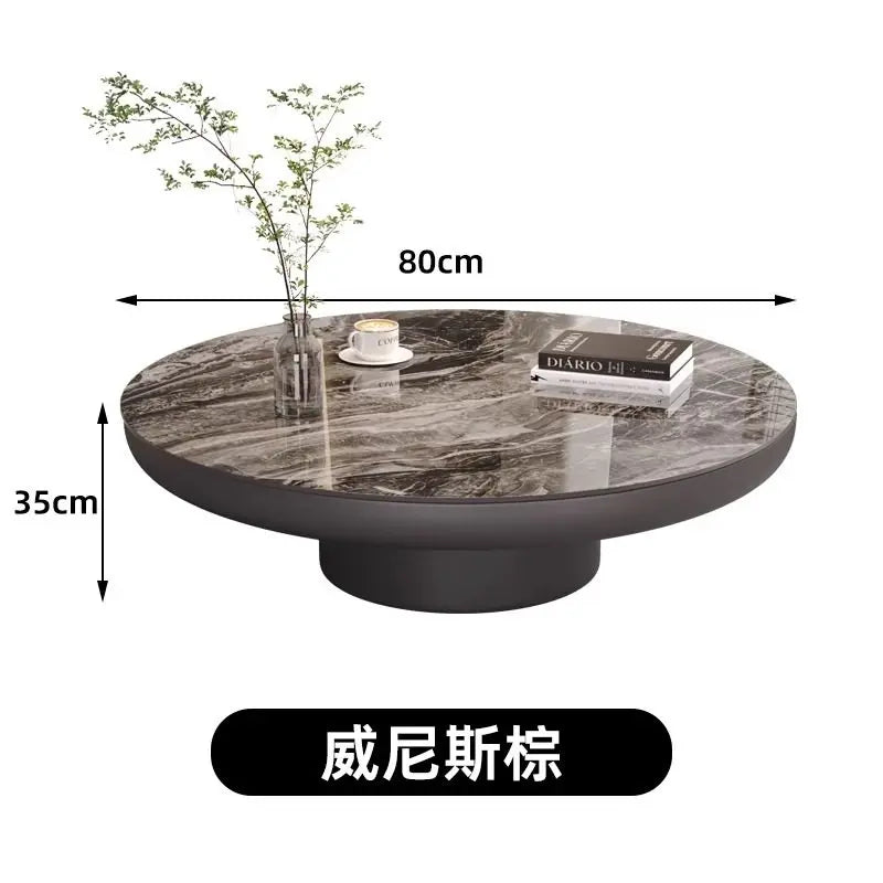 Italian Luxury Coffee Table Round Minimalist Living Room Aesthetic Coffee Table Service Simple Mesa Auxiliar Home Furniture