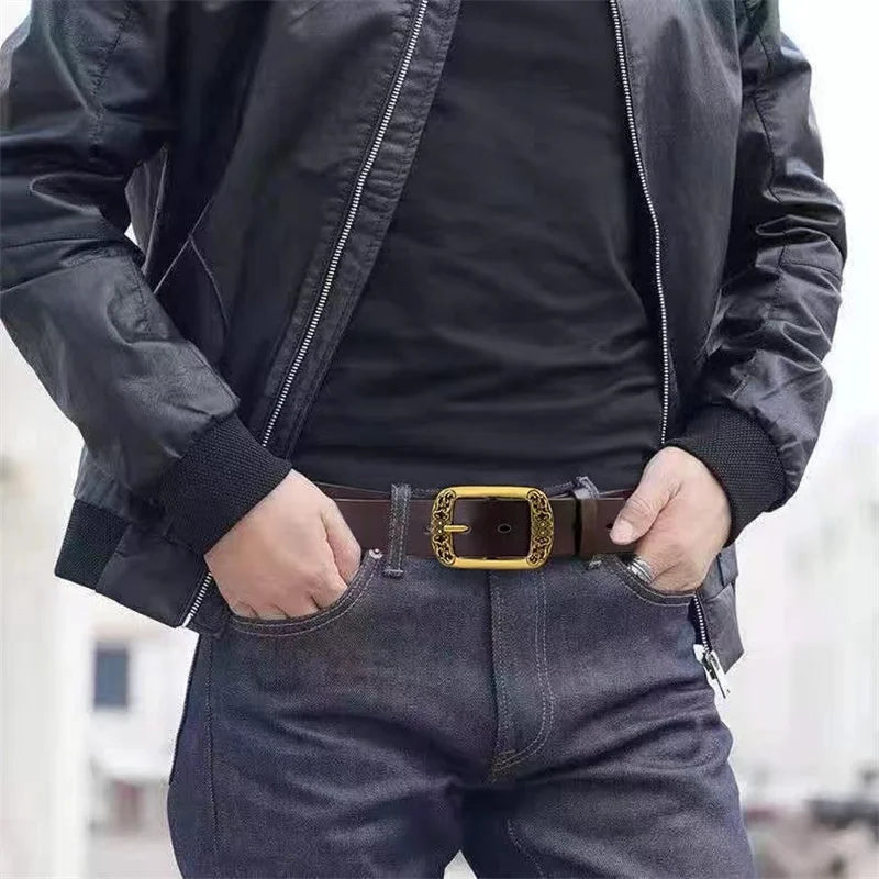 Fashionable High-Quality Men's Belt Genuine Leather bussines women belt And Gentlemen Premium Quality Belt for men