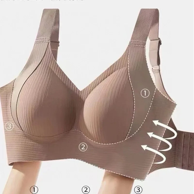 Traceless Comfortable Women's Underwear Without Steel Rings, Small Breasts Gathered, Large Size, Side Breasts, Sports Bra - Kimlud