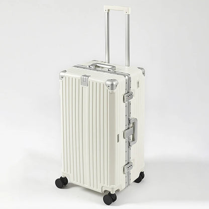 Aluminum Frame Suitcase TSA Password Trolley Case 36 inch Large Capacity Luggage with USB Cup Holder 20" 30" Travel Suitcases - Kimlud