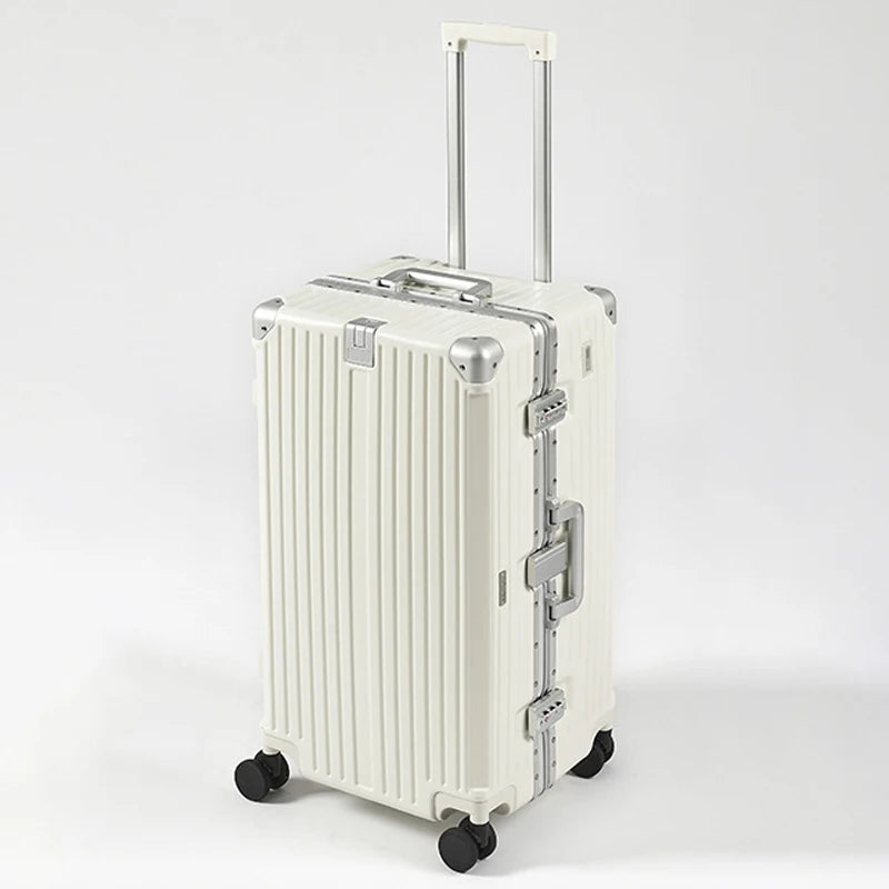 Aluminum Frame Suitcase TSA Password Trolley Case 36 inch Large Capacity Luggage with USB Cup Holder 20" 30" Travel Suitcases - Kimlud