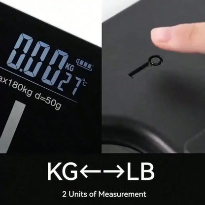 Multi-Function Smart Body Fat Scale - 390lbs Capacity, Tempered Glass, LCD Large Digits, For Home/Fitness/Outdoor - Kimlud