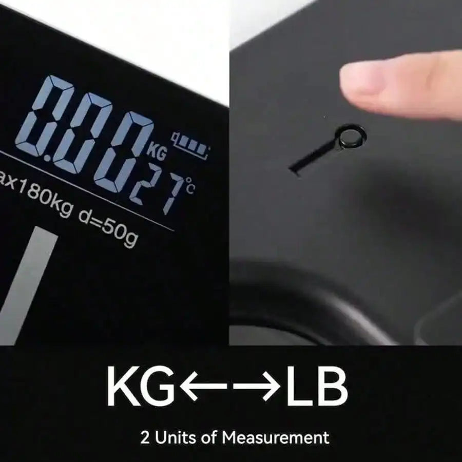 Multi-Function Smart Body Fat Scale - 390lbs Capacity, Tempered Glass, LCD Large Digits, For Home/Fitness/Outdoor - Kimlud