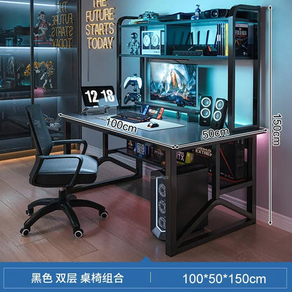 Home Office Table For Pc Gaming Desk Simple Desktop Computer Desks With Bookshelf Furniture Creative Reading Desk Gamer Table X