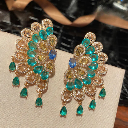 Fashion Temperament Luxury Color Zircon Earrings | Kimlud Office Luxury Jewelry