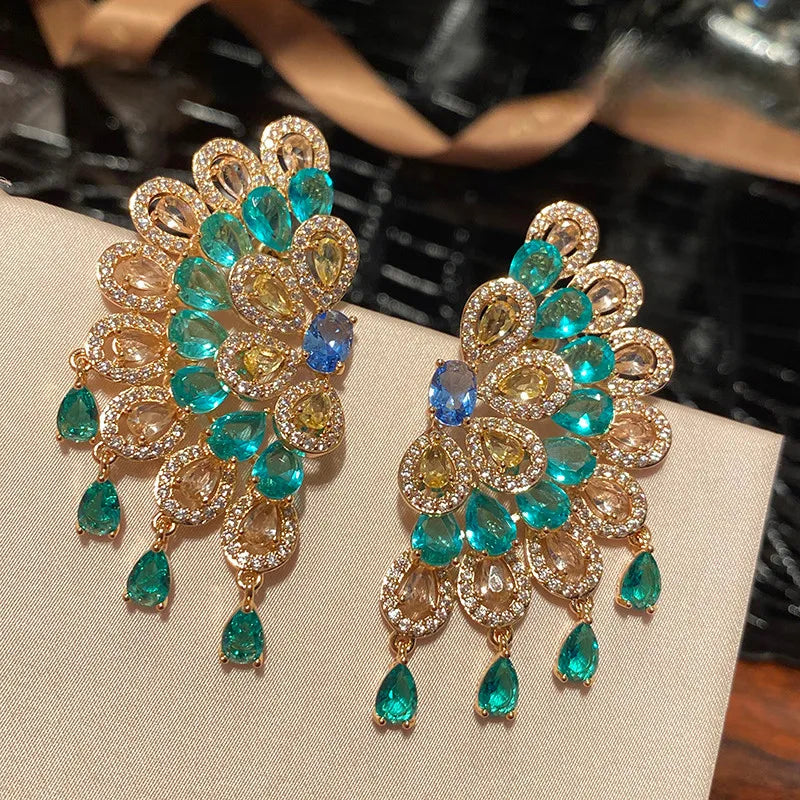 Fashion Temperament Luxury Color Zircon Earrings | Kimlud Office Luxury Jewelry