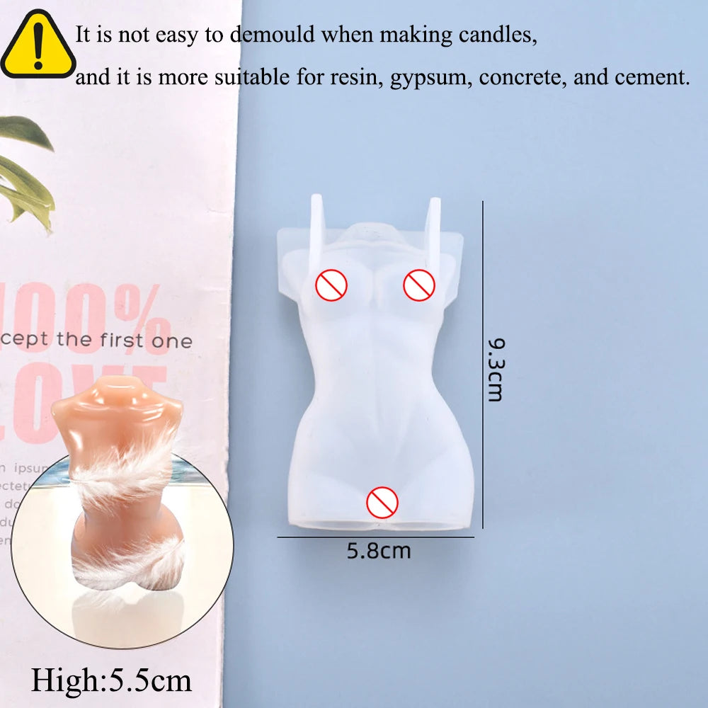 3D Body Silicone Candle Mold DIY Creative Men Women Human Plaster Epoxy Resin Aromath Soap Molds Art Craft Home Decoration