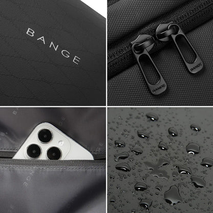 BANGE Simple Design Multi-Pocket Waterproof Business Trip Backpack Men School Bag 15.6 Inch Laptop Bagpacks for Male Back Pack