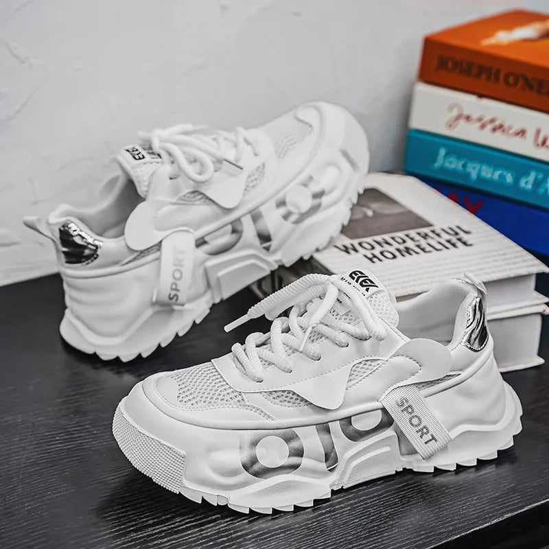 Big Size 39-47 Mens Vulcanized Shoes Summer Veatile Mesh Breathable Sneakers Trendy Men Tenrsnis Running Shoes Zapatillas Hombre