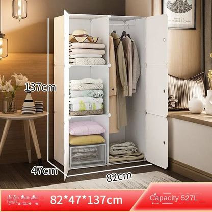 New Style Collapsible Bedroom Furniture Assemble Wardrobe Plastic Durable Clothes Cabinets Simplicity Large Space Storage Locker - Kimlud