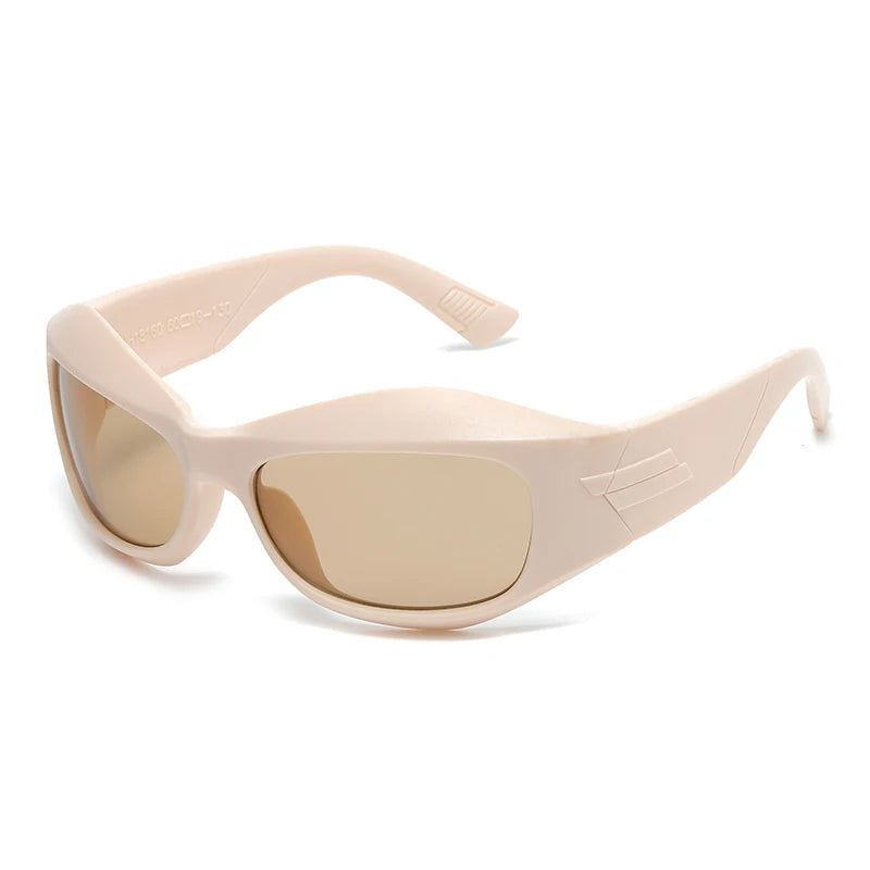 Steampunk Style Y2K cycling Sunglasses Women Men Trendy Ins Curved Shaped Glasses Personalized Technology Sports Sun...
