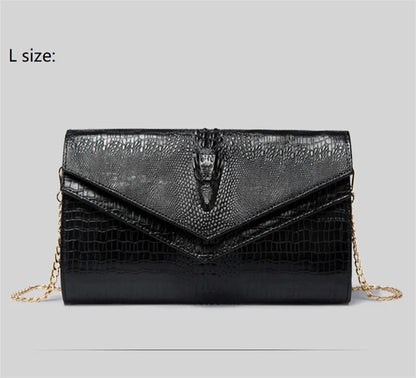 Alligator Pattern Women Cow Leather Clutch Bag Patchwork Crocodile Ladies Cowhide Shoulder or Crossbody Bags | Kimlud...