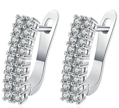 Wholesale Sweet Sapphire Earrings Jewelry Oval Shape Zircon Gemstone Stud Earrings Accessories Women Wedding Engagement...