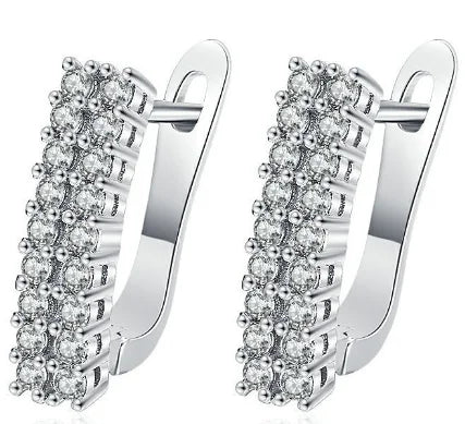 Wholesale Sweet Sapphire Earrings Jewelry Oval Shape Zircon Gemstone Stud Earrings Accessories Women Wedding Engagement...