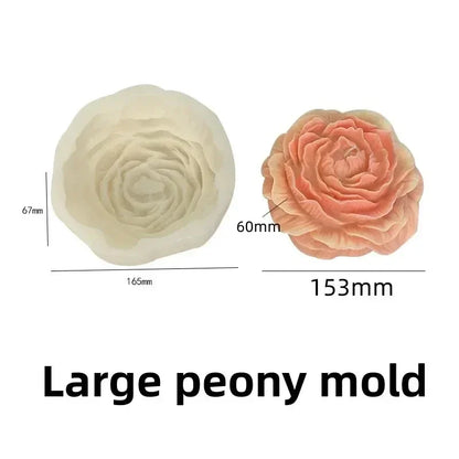 Peony Rose Bud Bouquet Candle Silicone Mold Peony Flower Clusters Candle Mould Christmas Gift Flower Bundle Resin Gypsum Molds