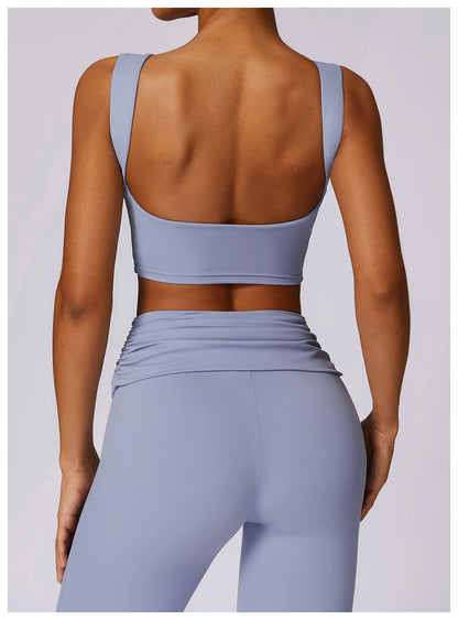 High Strength Sports Bra Shockproof Crop Top Anti-sweat Fitness Top Women Yoga Bra Backless Push Up Sport Top Gym Workout Top - Kimlud