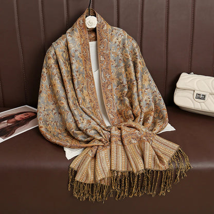 Luxury Brand Autumn Cashmere Pashmina Shawl Lady Wrap Warm Winter Scarves Design Print Female Foulard Cotton Stoles...