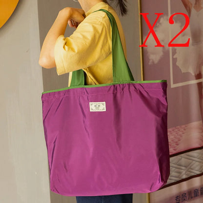 1-Pack Reusable Shopping Bag, Large Capacity Foldable Drawstring Eco-friendly Storage Bag, Casual Shopping Shoulder Bag