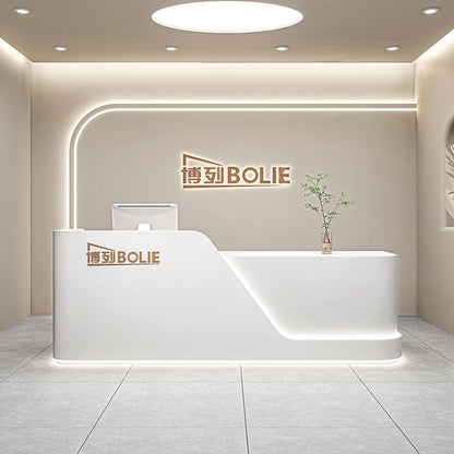Organizers Minimalist Reception Desks Led Lights Curved Modern Reception Desks Beauty Salon Comptoire Accueil Trendy Furniture - Kimlud