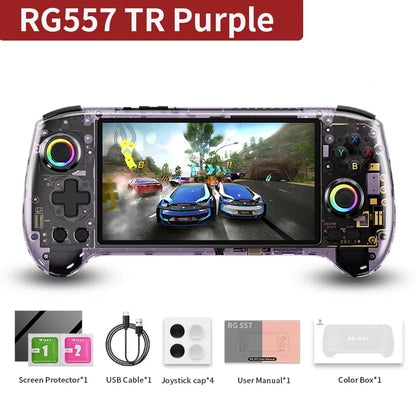 ANBERNIC RG557 Retro Handheld Game Console 5.48''AMOLED Screen Android 14 Video Game Consoles Dimensity 8300 512G PSP PS2 Gift