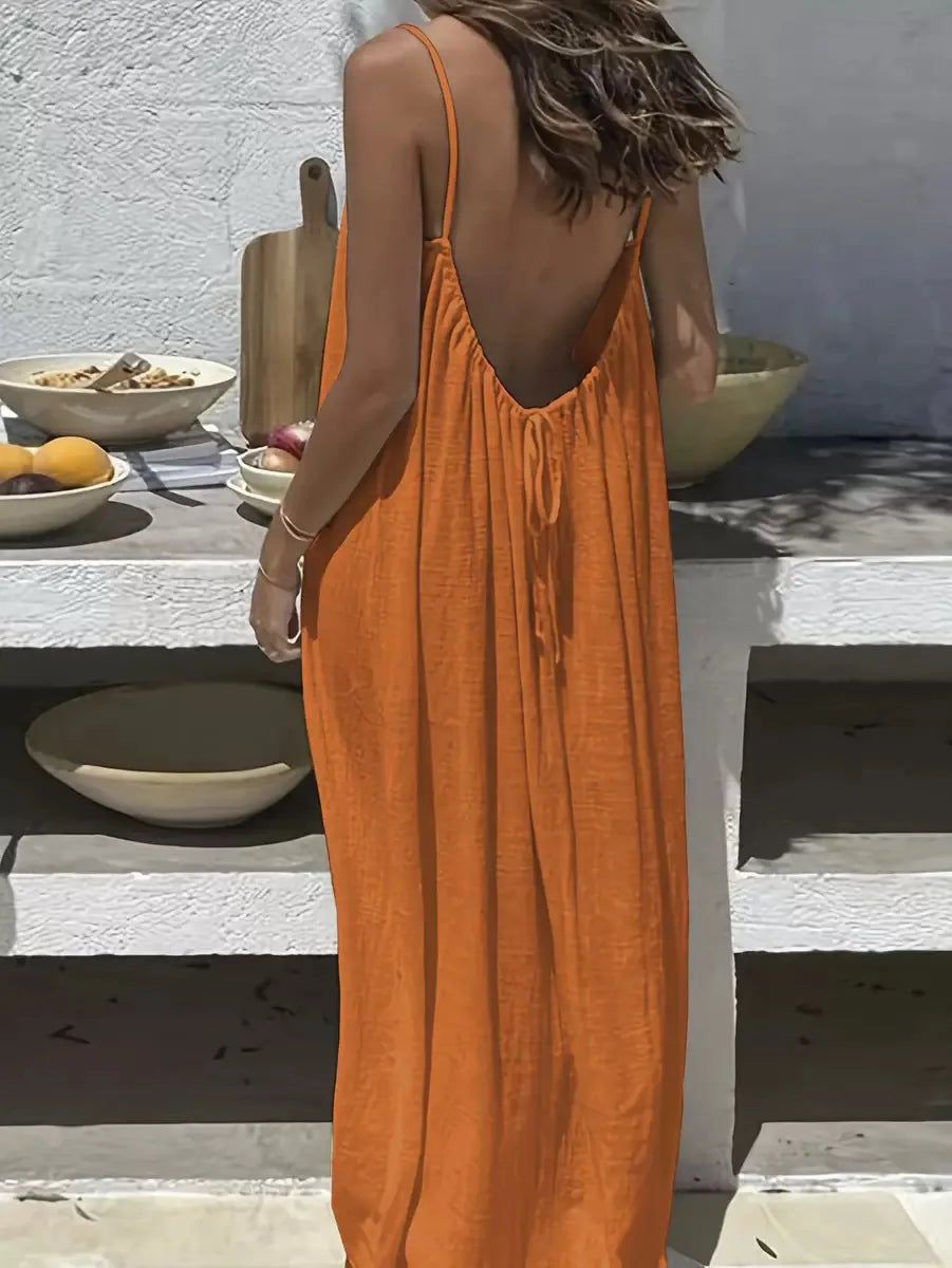 Women's Slip Dress, 2026 New Arrival, Backless Loose Design, Coat-Like Loungewear, Skin-Friendly Breathable Lazy Style,...